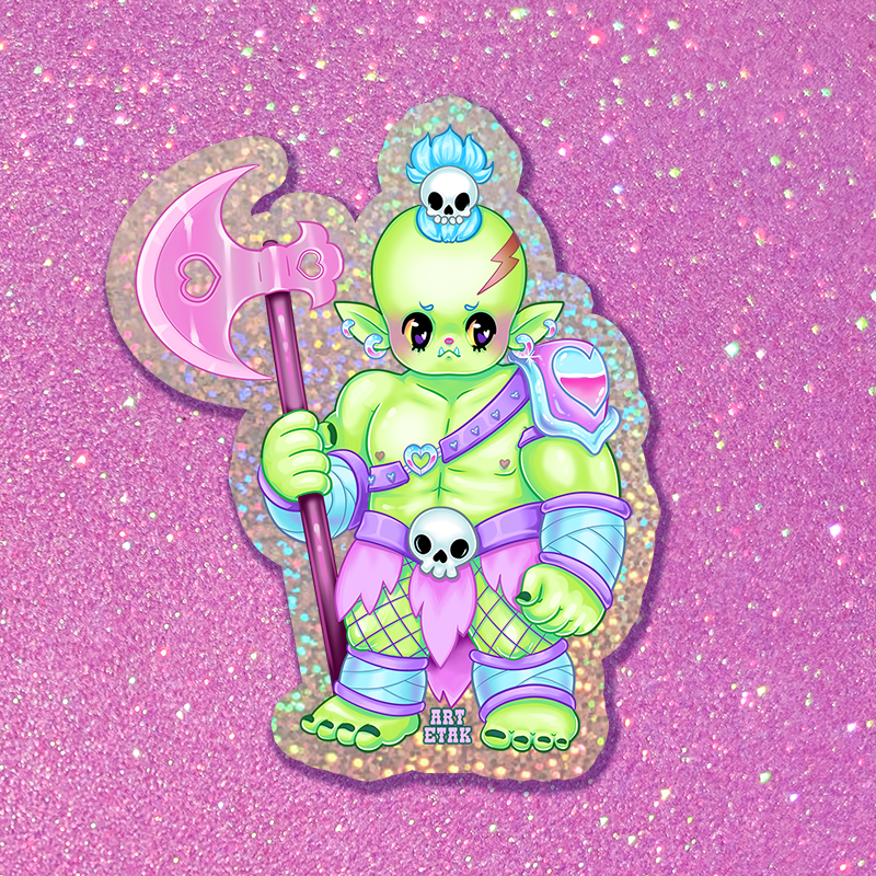Dungeon Orc Glitter Sticker