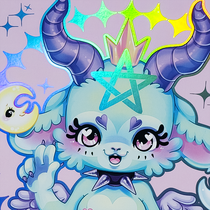 Rainbow Foil Baphomet Print