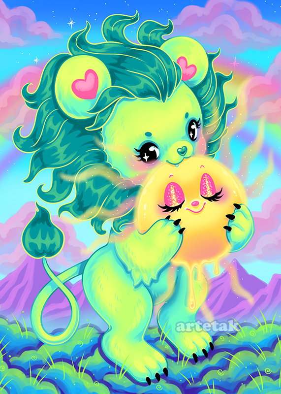 Green Lion Print