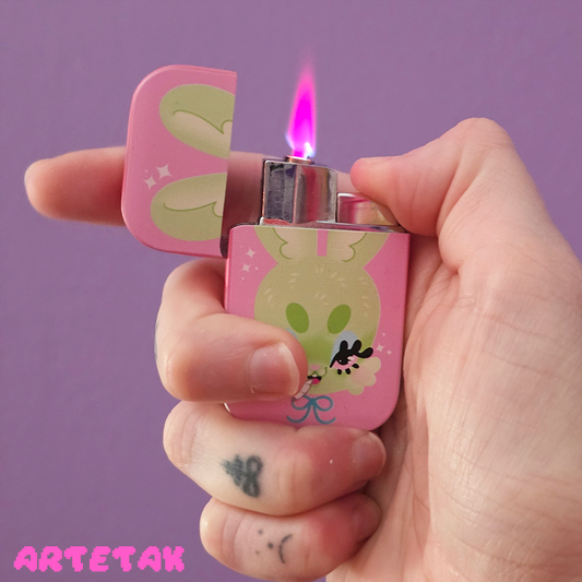 Bunny Pink Flame Butane Lighter