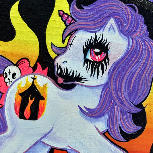 Black Metal Pony Original Painting