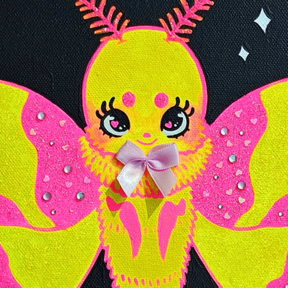 Rosy Moth Original Painting