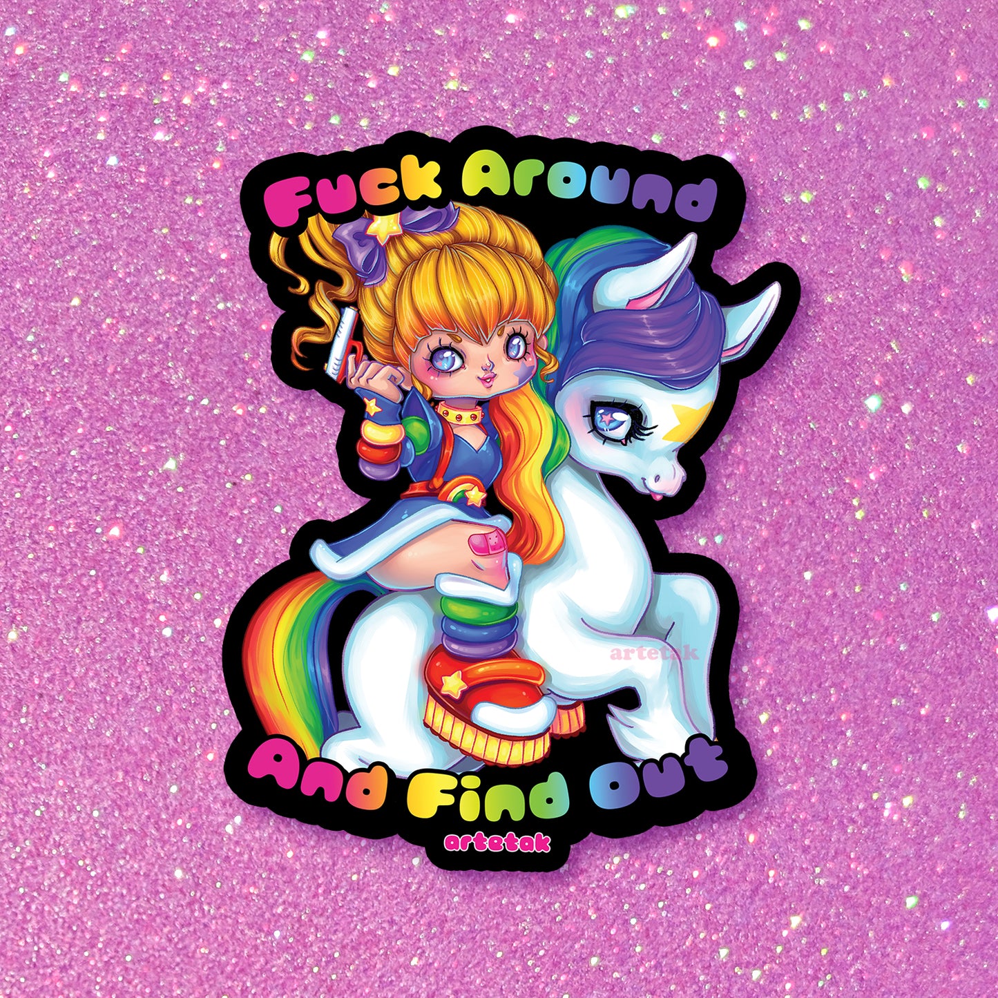 Fuck Around Glitter Sticker