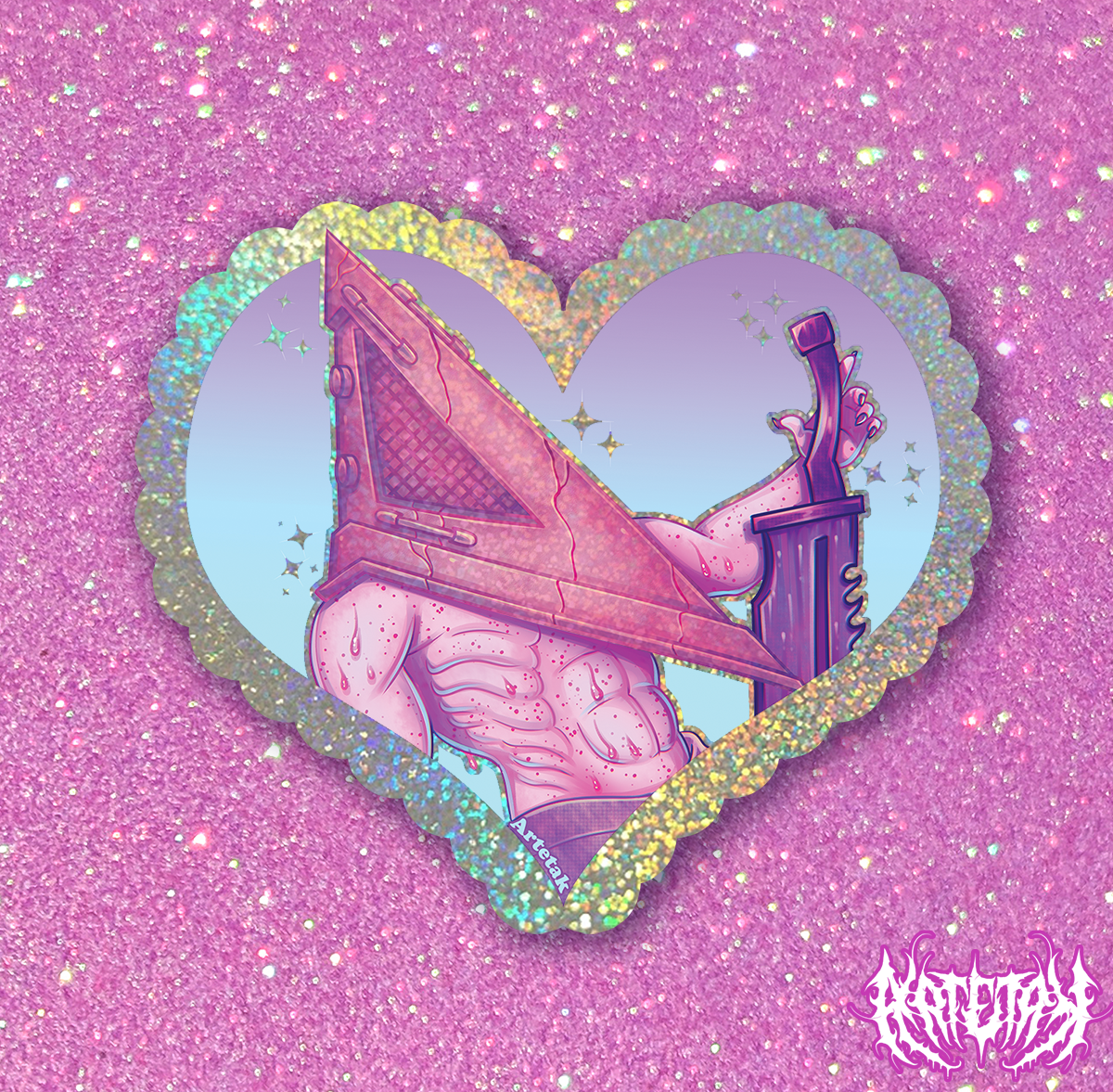 Pyramid Daddy Glitter Sticker