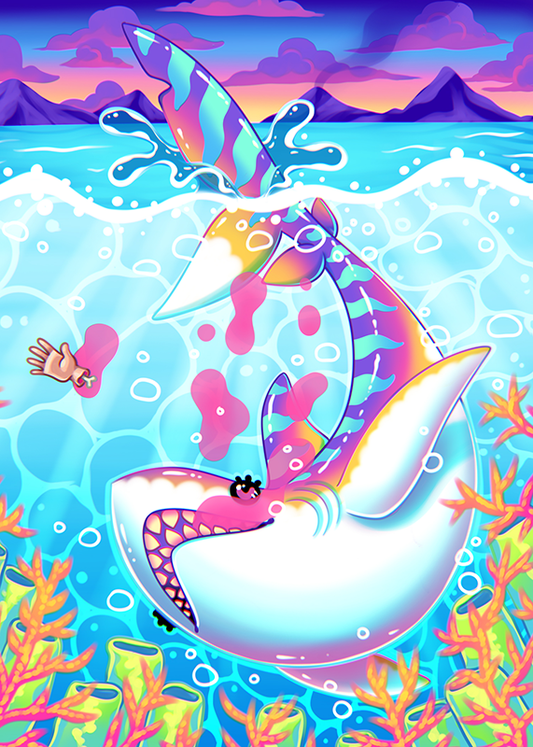 Shark Attack Mini Print