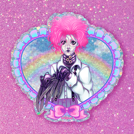 Scissorhands Glitter Sticker