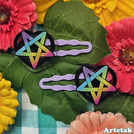 Pentagram Hair Clip Set