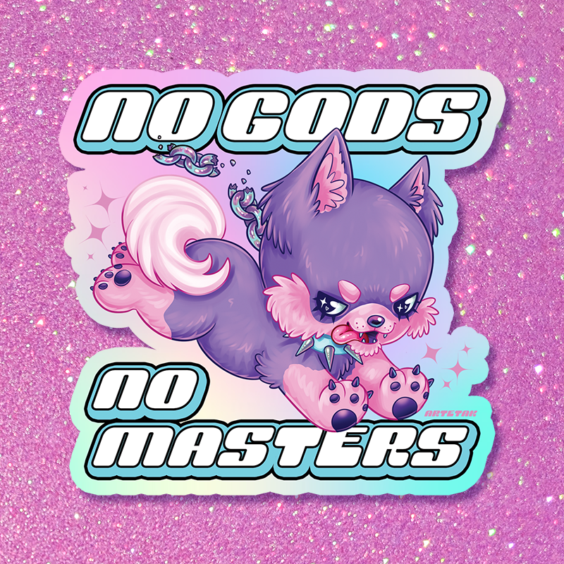 No Gods Holographic Sticker