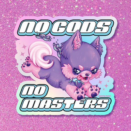 No Gods Holographic Sticker