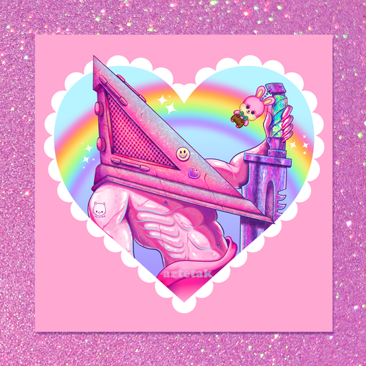 NEW Pink Pyramid Square Print