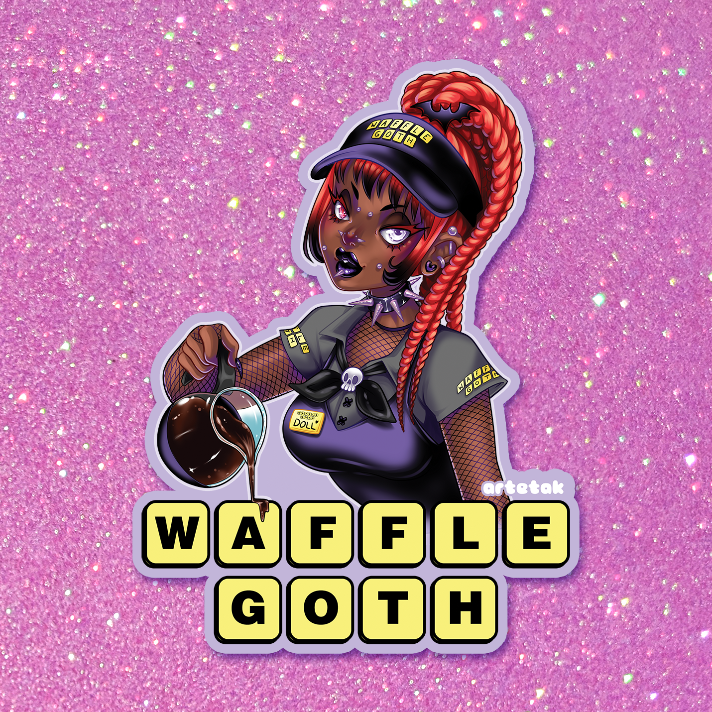 Waffle Goth Sticker